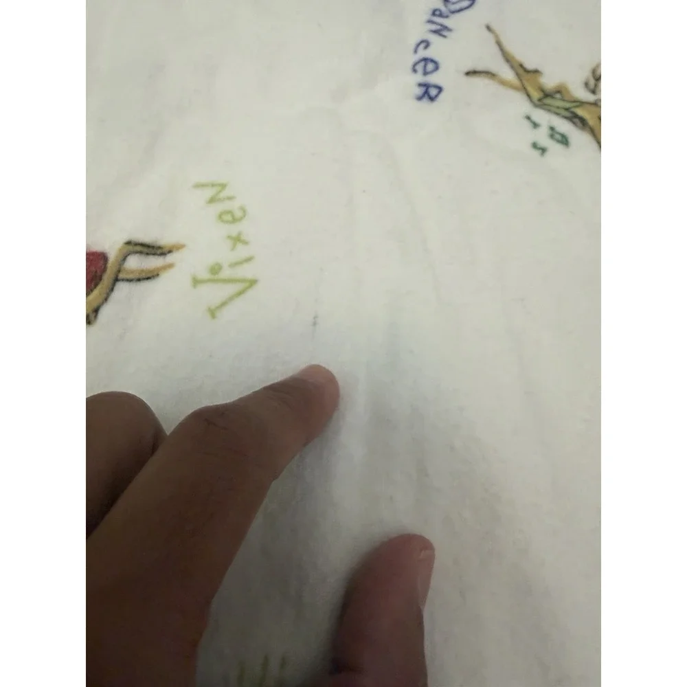 Vintage Pottery Barn Rudolph Reindeer Sheet Set Twin Size Cotton Rare Christmas